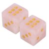 Gosknor 2pcs Crystal Mahjong Dice Set, 16mm Light Pink Crystal D6 Dice