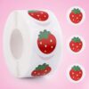 Gosknor 2 Roll/ 1000pcs Strawberry Stickers, Cute Fruit Sticker