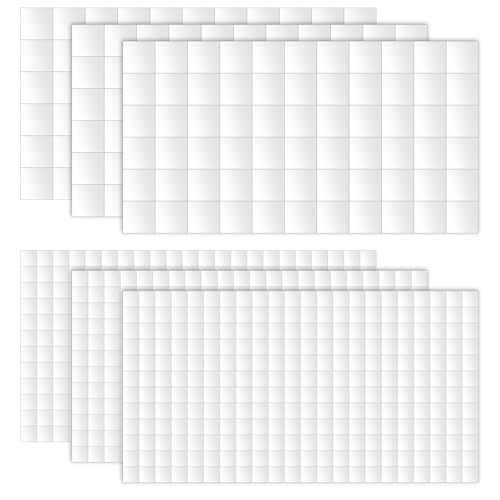 Gosknor 6 Sheets/990pcs Double Sided Foam Squares for Crafts, 0.47 & 0.24 Inch Sticky Mount Adhesive Dots Foam Tape Mounting Squares Square Strips DIY Crafting Supplies for Scrapbook Office Class