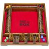 GoSports Shut the Box Premium Wooden Dice Game, Classic 4 Player Board Game - 10 Number Rows with Red Felt, Dice and Wood Stain Finish