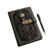 Gothic Skull Lock Diary, This Is My Happy Place Password Journal Notebook with 3-Digit Lock, Gothic Skull Notebook, Refillable A5 Leather Skulls Journals for Personal Diaries (1Pc)