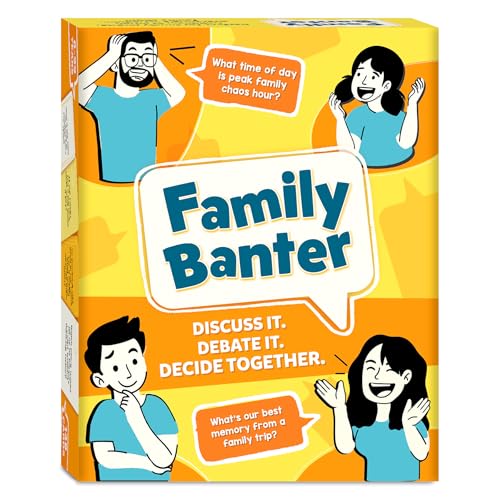 Gouda Games Family Banter Card Game, Fun and Hilarious for Family Game Night, Interactive Conversation with 148 Question Cards, Travel Game for Kids Teens and Adults, Gift Ages 8, 9, 10 and Up