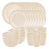 GOURMETIFIC® Nature Dinnerware Set Wheat Straw Plates Bowls Cups and Dishes for Kitchen Dining Camping and Everyday Meals (32, Cream)