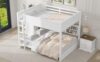 GOWE Bed Frame Queen Over Queen Bunk with Storage Cabinets and USB Ports | Premium Quality for Bedroom Decor