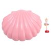 GOWENIC Musical Jewelry Box, Cute Shell Shape Music Box for Girls with Makeup Mirror, Kids Jewelry, Retro Style Childrens Musical Organizer (Pink)
