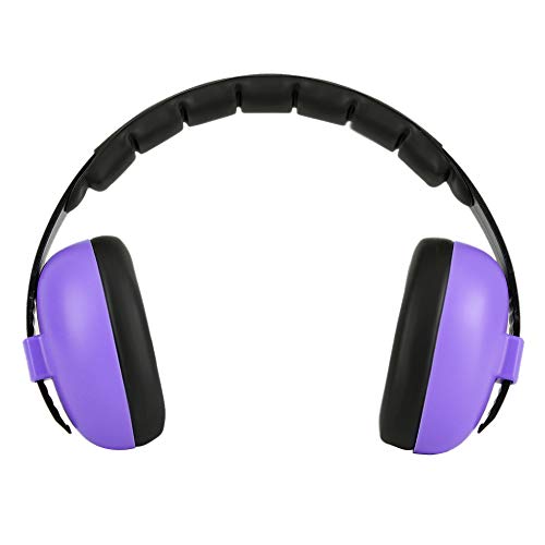 GOWENIC Sleep Hearing Protection Earmuff, Foldable Design Noise Cancelling Earmuffs for Children Baby, Adjustable Headband Quiet Ear Protector for Toddler Indoor Outdoor Use (Purple)
