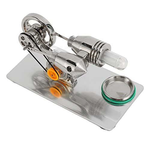 GOWENIC Stirling Engine Motor Model, Low Noise Science Experiment Toy, Simple Operation Physical Model with Antislip Base, 95% Alcohol Powered Educational Toy for Classroom and STEM