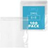 GPI - 8" x 8" Zip Bags, Clear Plastic Reclosable Zipper Baggies with Resealable Zip Top Lock for Sandwiches, Food Storage, Craft & Office Supplies & Toys. 2 Mil Thick. 100 Count