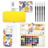 Grabie 50 Colors Premium All-In-One Water Color Paint Set - Detail Paint Brush Included, Watercolor Paints, Painting Sets, Art Supplies, Portable & Travel Watercolor Set, Amateur Hobbyists, Set of 50