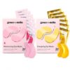 grace & stella Award Winning Under Eye Mask - Gifts for Women - Reduce Dark Circles, Puffy Eyes, Wrinkles, Under Eye Patches - Birthday, Bachelorette Party Favors - (48 Pairs, Gold & Pink)