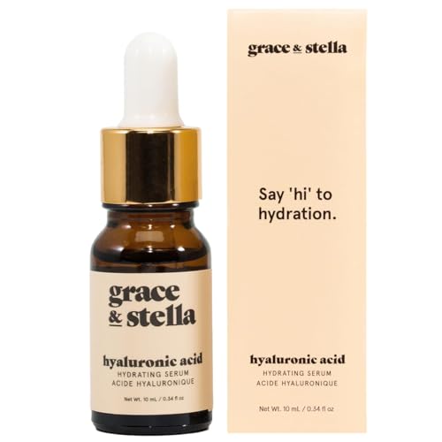 grace & stella Hyaluronic Acid Serum (17 ml) Hyaluronic Acid Serum for Face - Acido Hialuronico Face Serum for Women - Hydrating Serum to Remove Fine Lines, Wrinkles - Anti Aging Serum