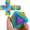 Gradient 3x3 Speed Cube, UV Printing Cube Magic Cube Educational Puzzles Toys for Kids,Beginners and Adults (Stickerless) Rainbow Mosaic