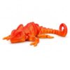 Gradient Articulated Chameleon Toy, Glossy 3D Printed Lizard Fidget with Smooth Joints, Unique Desk Decor（Orange）