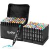 Graffixx Alcohol Markers Set – 120 Colors Dual Tip Art Markers for Drawing & Illustration | Refillable Marker Set for Artists – Adults Coloring Book