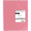 Grafoplás | A4 Plastic Folder | Light Pink | 30 Extra Polypropylene Transparent Sleeves | PVC Spiral | Maxi Multiline | Perfect for Filing Documents and Notes