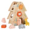 Gralara Shape Sorting Toy Fine Motor Wooden Shape Sorter Color Recognition Tree House Toy for Preschoolers, Kids, Preschool, Nursery