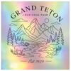 Grand Teton National Park Minimalistic Design Holographic Souvenir Vinyl Sticker (2-Inch)