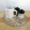 Granite Lazy Susan Turntable Beige Ornamental 12 Inch Round Rotating Serving Tray Kitchen Countertop Table Centerpiece Decorative Organizer Home Decor (12 inches)