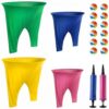 Granny Pants Yard Game, Family Outdoor Tossing Game Set with 2 Adult & 2 Kids Oversized Pants, 12 Bouncy Balls, Giant Lawn Game for Parents, Kids, Family Reunion, Backyard Party