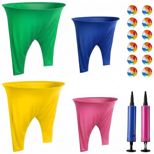 Granny Pants Yard Game, Family Outdoor Tossing Game Set with 2 Adult & 2 Kids Oversized Pants, 12 Bouncy Balls, Giant Lawn Game for Parents, Kids, Family Reunion, Backyard Party