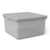Gray Medium Plastic Storage Bin with Lid, 12.5" W x 12" D x 6.5" H