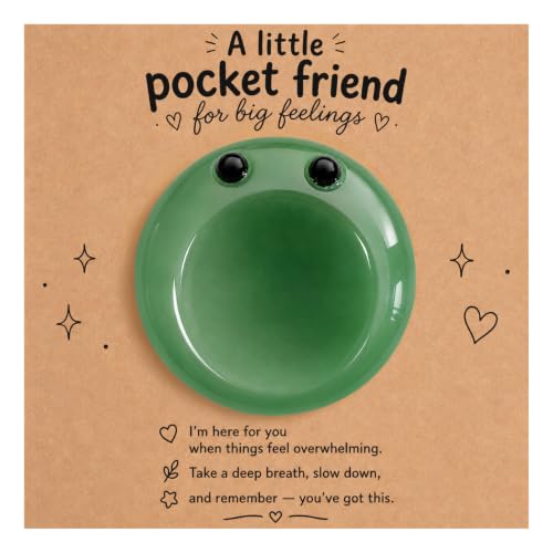Green Aventurine Pocket Friend Worry Stone with Message Card, Emotional Support Gift, Encouragement Crystal Keepsake for Anxiety Relief, Confidence Gift for Teen Girls, Boys, Students and Friends