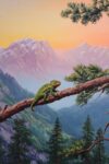 Green Chameleon 1000 Pieces Puzzle for Adults, Educational Intellectual Jigsaw Puzzle,Animal Fantasy Puzzles for Adults Fun Game 20 * 28.8 Inch