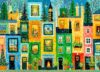 Green City Jigsaw Puzzles 1000 Pieces for Adults Potted Flowers Trees 1000 Piece Jigsaw Puzzles for Adults