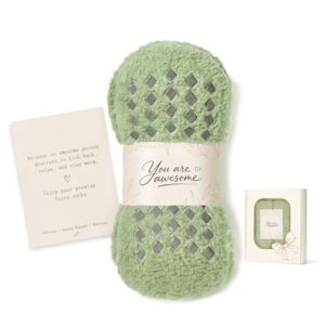 Green Fuzzy Grip Socks for Women in Gift Box with Card Gifts for Women