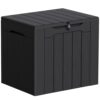 Greesum 33 Gallon Resin Deck Box All Weather Outdoor Storage Boxes for Patio Furniture Set,Outdoor Toys,Garden Tools,Black