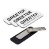 Greeter Welcome to Our Church 1 x 3 Name Tag, Magnetic Backing White (3 Pack)
