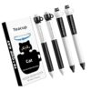 GreLemon 4Pcs Adorable Feline Gel Pen 0.5MM Fine Point Ergonomic Grip Twist Action Gel Pen Dry for Note Taking Journaling Puss ABS Writing