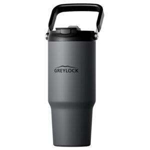 Greylock 30 oz Insulated Tumbler with Top Handle, 2-in-1 Flip Straw & Spout Lid