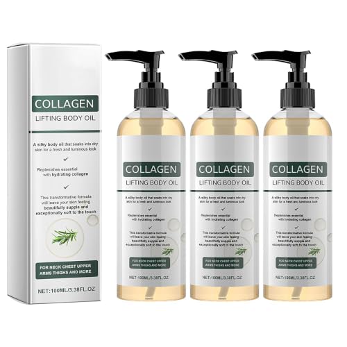 Grfccn Collagen Lifting Body Oil, 2026 New Hydrating Collagen Oil for Body, Lightweight Non-Greasy Body Oil for Neck Chest Arms Thighs, After Shower Moisturizing Oil for Women and Men (3)