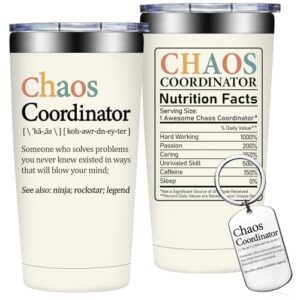 Grifarny Chaos Coordinator Tumbler Mug, Christmas Thank You Gifts for Women, Employee Teacher Appreciation Gifts, Boss Day Gift, Gift for Coworker, Administrative Assistant, Supervisors, Secretary