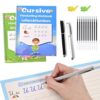 Grooved Cursive Handwriting Workbook, Reusable Cursive Writing Book with Disappearing Ink, Handwriting Practice Copybooks for Kids Ages 5-12