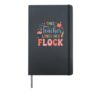 Groovy Flamingo Teacher Loves Her Flock School Hardcover Journal, Black