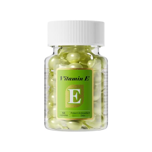 Grospe Vitamin E Serum Capsules for Face, Active Skin Repair Facial Serum with Vitamin E & Glycerin, Antioxidant Daily Skincare for Radiant-Looking Skin, Deep Nourishing Capsule Serum, 50 Capsules