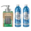 Grove Co. Free & Clear Foaming Hand Soap Kit – Two 12oz Liquid Refills and One Reusable Glass Dispenser, 3-Piece Set