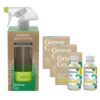 Grove Co. Tub & Tile Cleaner Kit – Six 1oz Lemon & Eucalyptus Concentrates with Glass Spray Bottle, 7-Piece Set