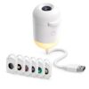 Growbyways Light, Plug-and-Play Hd Star Projector with Interchangeable Films, Flexible Gooseneck and Dimmable Touch Control for Bedroom, Dorm, Gaming Room，White：6 Slides