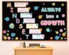 Growth Mindset Bulletin Board Set Flower Theme Poster Positive Educational Sayings Accents Decoration Inspiration Classroom Wall Display Set Brain Cutouts for School Office Home Teacher Classroom Wall