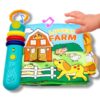GRWXHB Baby Song Books 0-6-12 Months, Nontoxic Fabric Baby Cloth Books with Music and Lights Newborn Infant Carseat Toys 6-9-12 Months Shower Gifts Easter Basket Stuffers (Farm)