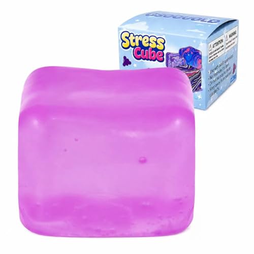 GSOOUOLD Squishy Ice Cube Fidget Toy 2.75inch/7cm, Sugar Ball Squishy Cube for Kids Adults, Soft Squishies Stress Relief Sensory Toy for Autism, Classroom Prize Toy Party Favor