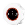 GuDoQi Digital Productivity Timer, Octagon Rotating Pomodoro Timers with Gravity-sensor, 1-3-5-15-30-60-90 Min Countdown, Portable Adjustable Sound Alert Multi Desk Timer or Study Task, Kitchen, White