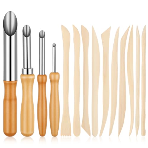 Guduling 14 Pcs Clay Modeling Tools,Double-Ended Clay Sculpting Tools Set for Polymer Clays,Air Dry Clays, Pottery, Ceramic, Resin Art, DIY Craft, Jewelry Making, and Beginner to Professional Artists