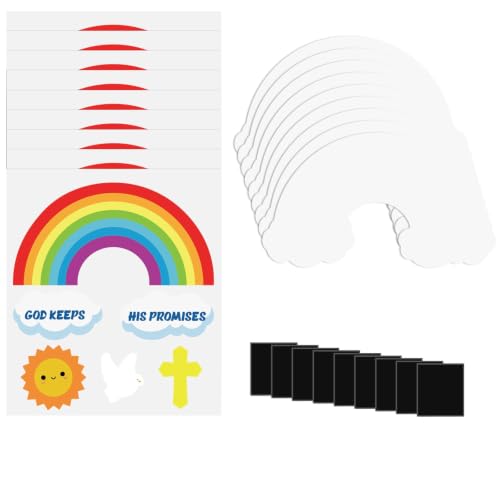 Gueevin 24 Sets God's Promises Rainbow Magnet Craft Kit VBS Magnet Crafts Make Your Own Religious Bible Crafts Christian God Keeps His Promises Sunday School DIY Fun Home Educational Activities Decor