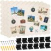 Gueevin 3pack Magnetic Board for Wall 16.1" x 13" Magnet Bulletin Board to Display Scalloped Magnetic Letters, Numbers, Notes for Refrigerator, Cubicle, Cabinet, Come with Tapes and Screws (White)