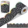 Gueevin 65 ft Composition Bulletin Board Borders Black and White Scalloped Rolled Border Trim Pastel Wave Line Borders Decoration for Walls, Desks, Windows, Doors, Lockers, Schools, Classrooms, Office