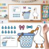 Gueevin Magnetic Classroom Management Tool & Behavior Management System—Goose Reward Chart Set with Goal Card, Water Drops, Bows & Dry Erase Markers for Back to School Incentive Behavior Training